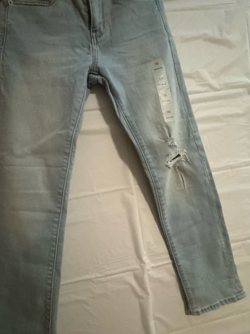 Light Blue Kids Ripped Skinny Jeans